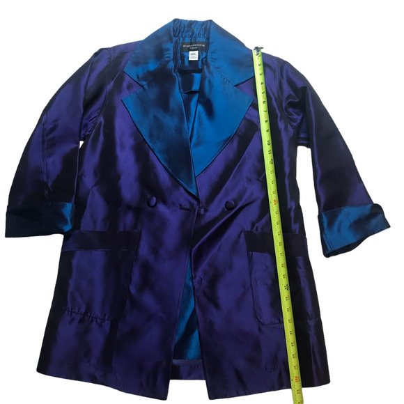 Metallic Blue Purple Formal Coat Women's 4 Evening Evan Picone Prom Party - Picture 6 of 8